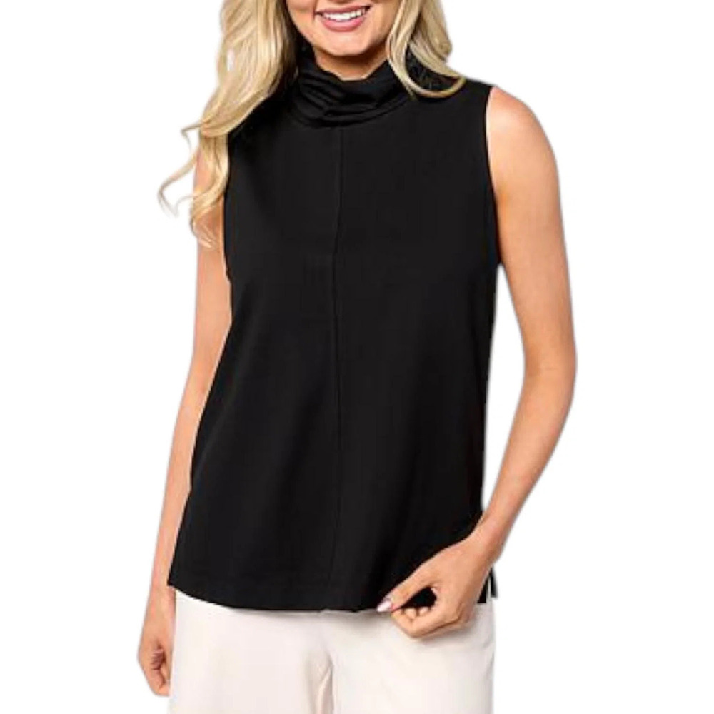 WynneLayers Women's Sleeveless Turtleneck Black - Regular